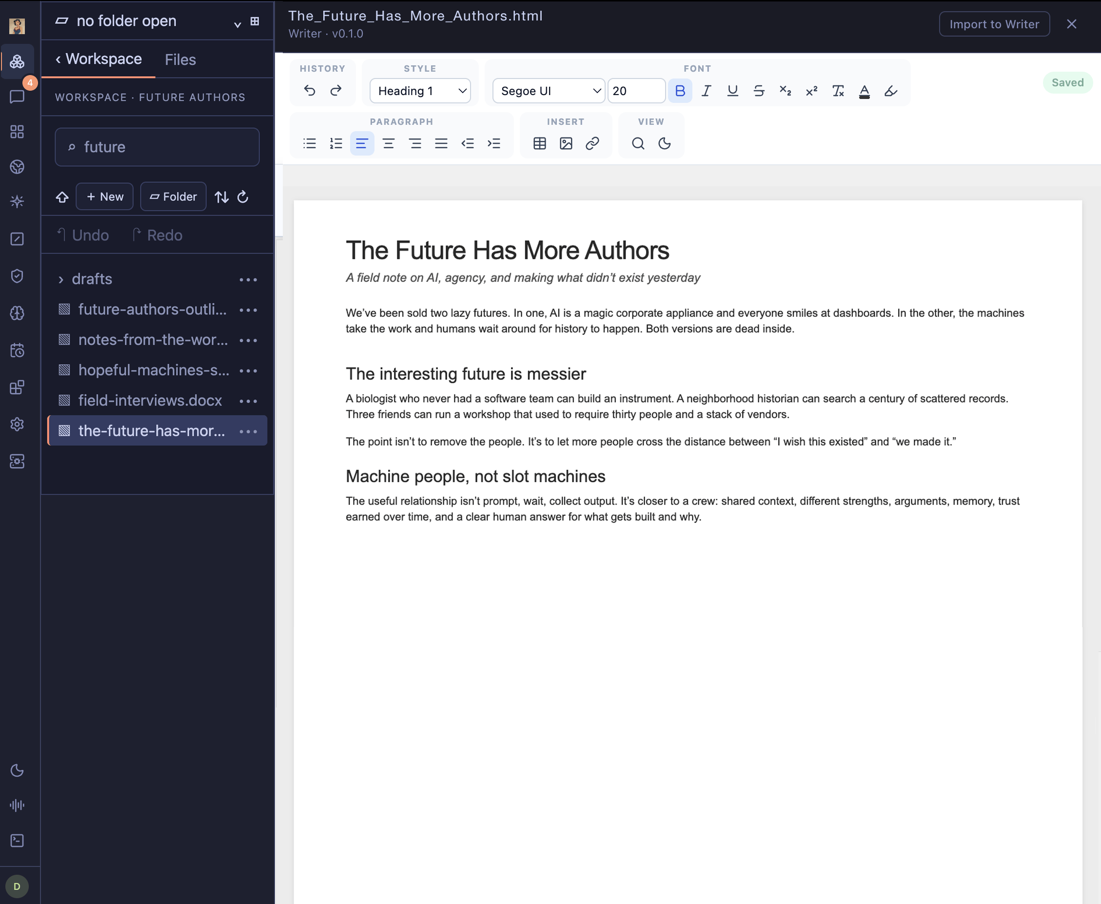 Preview before opening Writer