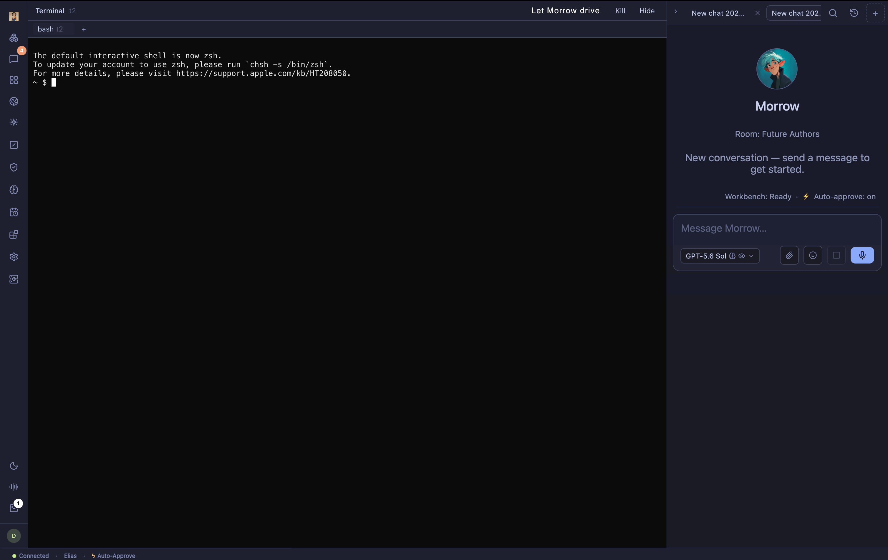 A Nautilo terminal session